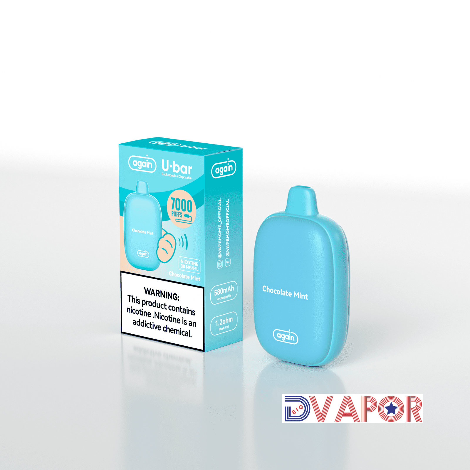 chocolate mint disposable vape Again U-Bar 7000 · Big D Vapor Fog Light Replacement Collection Colour:Caliburn X Lake Green Koboh - Upper Prospectors