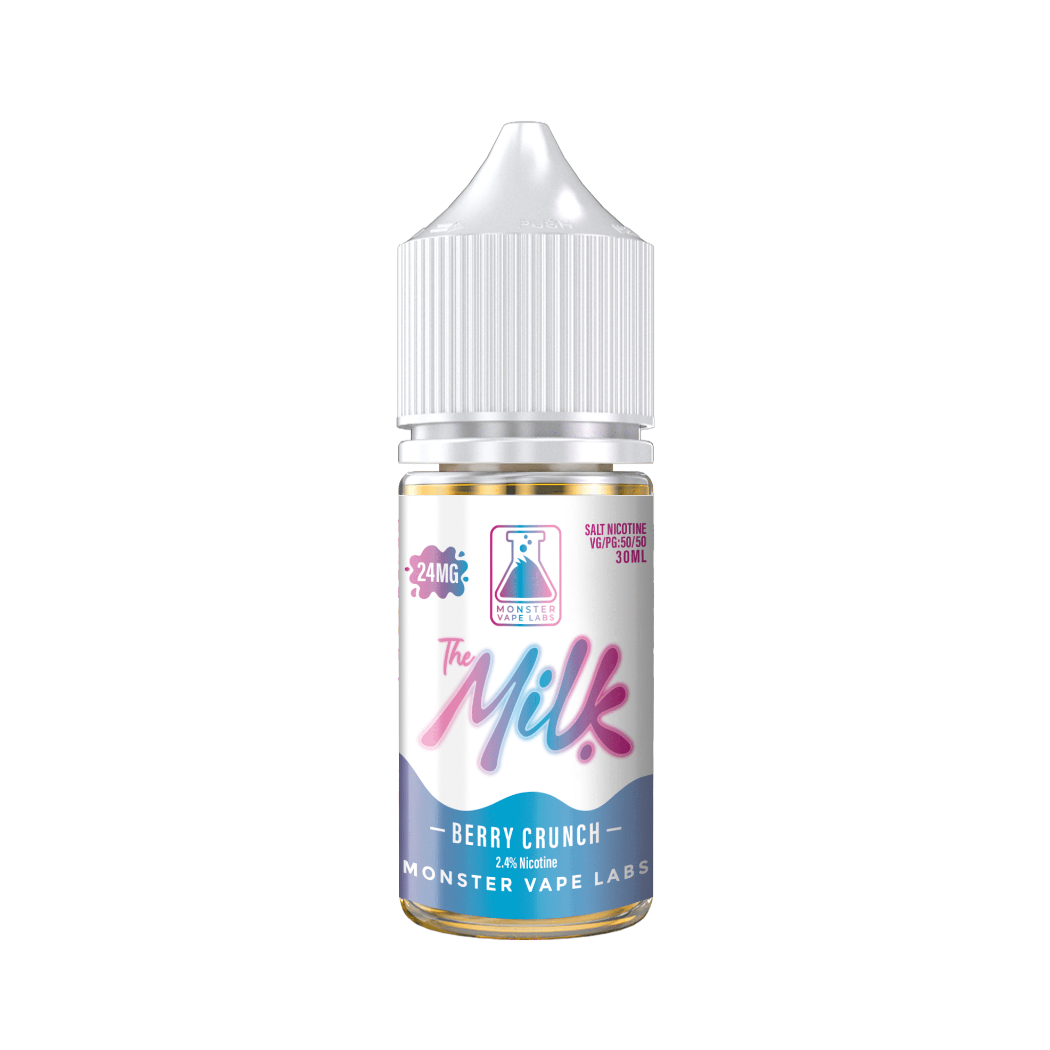 Berry Crunch SALT e-liquid by The Milk E-Liquid in a 30mL bottle, featuring a vibrant berry and crunchy cereal flavor.