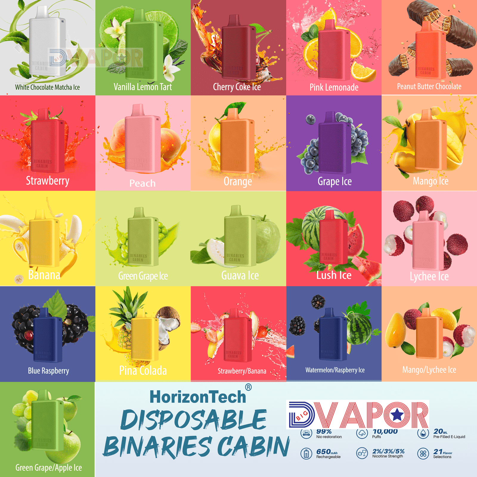 Binaries Cabin 10,000 Puff by Horizon Tech | 20ml
