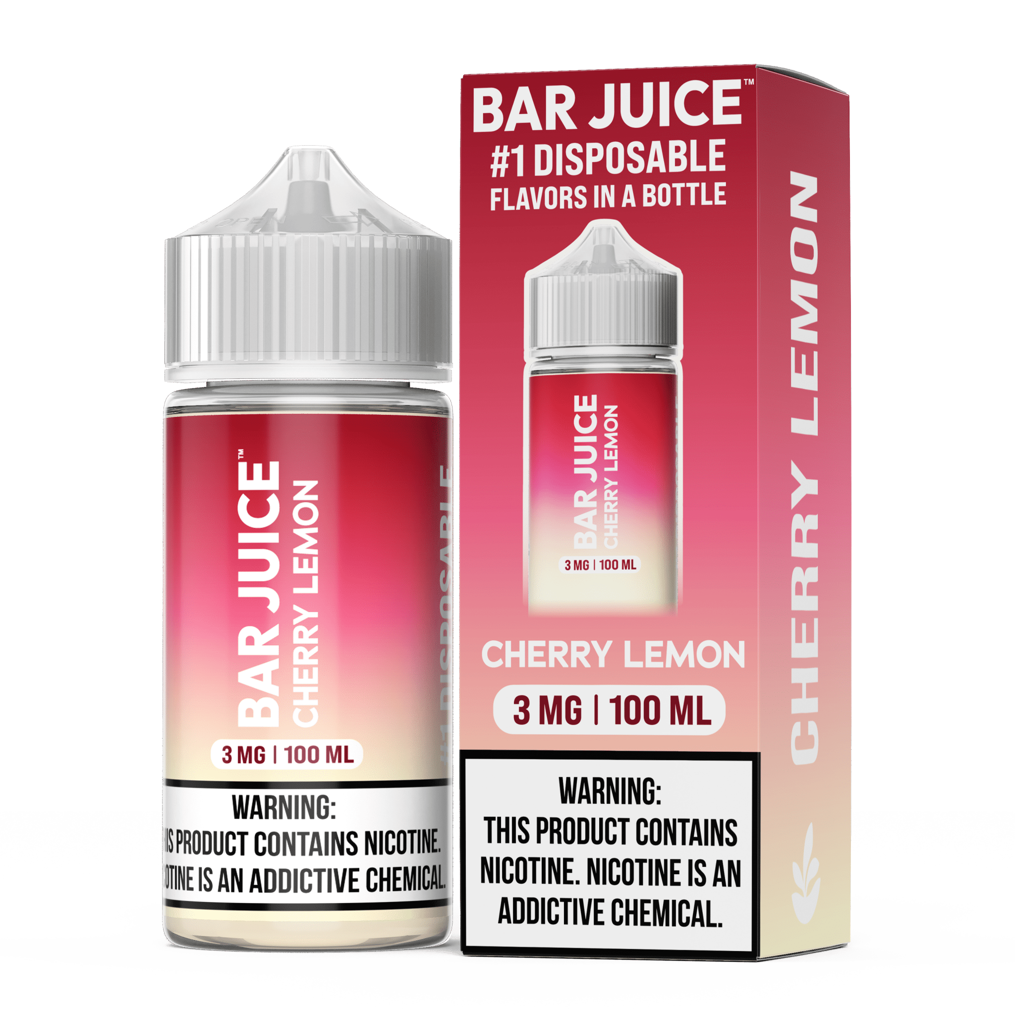 Cherry Lemon Bar Juice e-liquid in 100mL bottle, featuring a vibrant cherry and lemon flavor from Bar Juice.