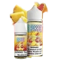 Citrus Breeze Clapback e-liquid by SAVEUR Vape, 100ml bottle with fresh citrus flavor and vibrant branding.