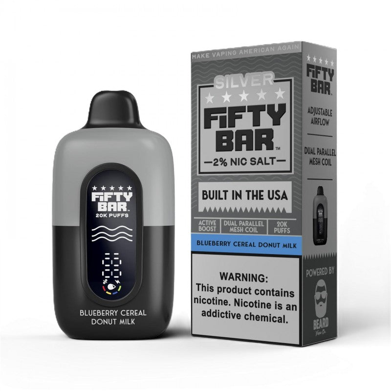 Fifty Bar V2 Silver Series 20K 2% Disposable Vape