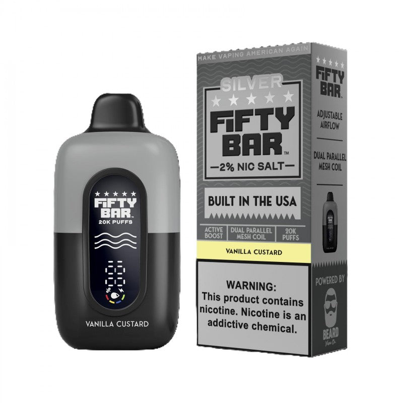 Fifty Bar V2 Silver Series 20K 2% Disposable Vape