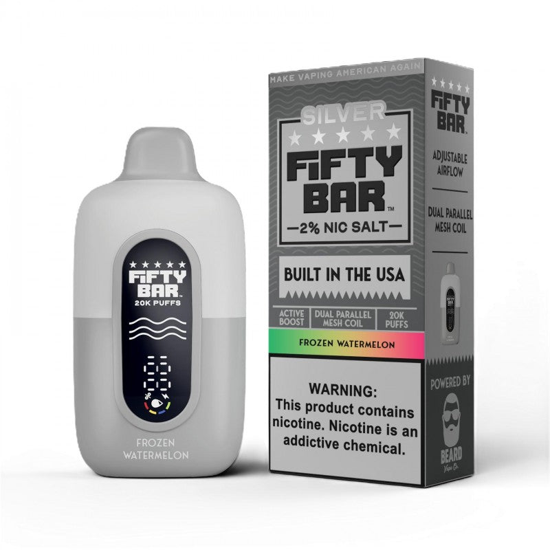 Fifty Bar V2 Silver Series 20K 2% Disposable Vape
