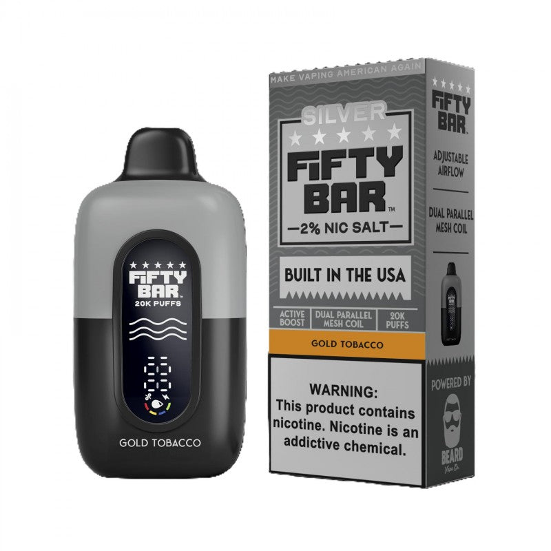 Fifty Bar V2 Silver Series 20K 2% Disposable Vape