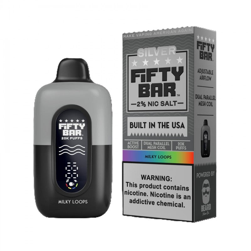 Fifty Bar V2 Silver Series 20K 2% Disposable Vape