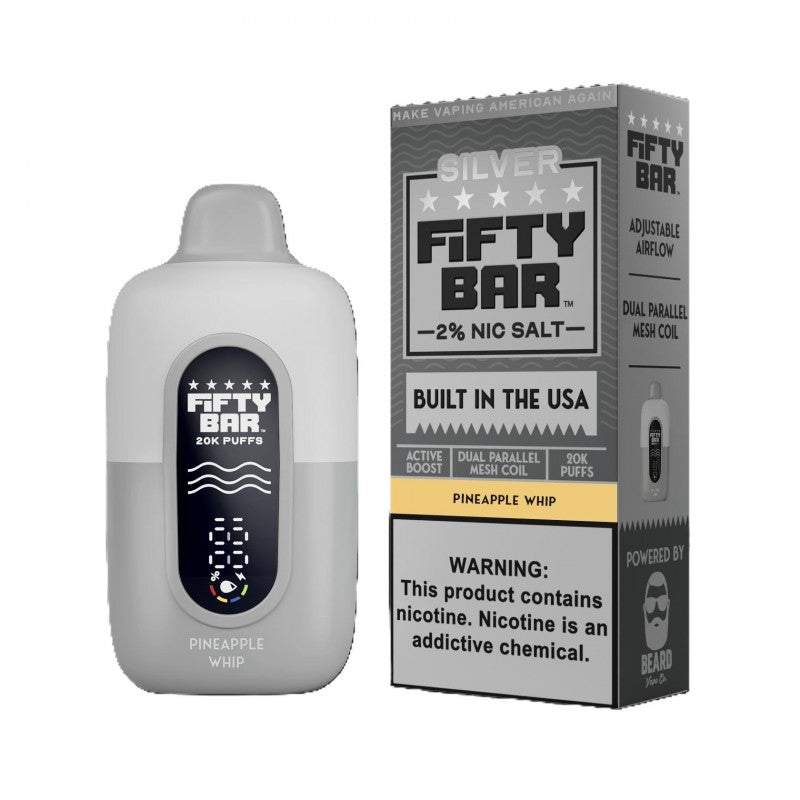 Fifty Bar V2 Silver Series 20K 2% Disposable Vape