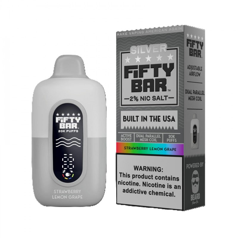 Fifty Bar V2 Silver Series 20K 2% Disposable Vape