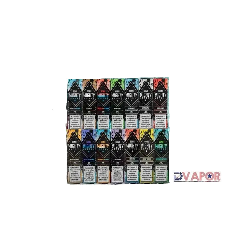 Frozen Smash Berry E-liquid by Mighty Vapors in a 60ml bottle, featuring a berry flavor with icy, refreshing vapor.
