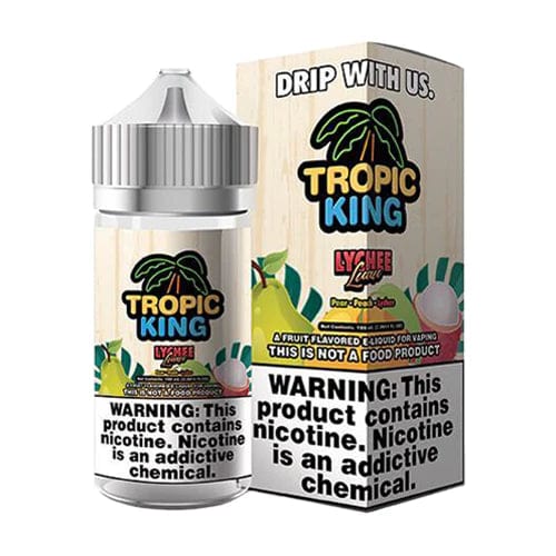 Candy King Lychee Luau SALT e-liquid bottle with colorful label, 30mL size, showcasing tropical fruit flavor and salt nicotine formulation.
