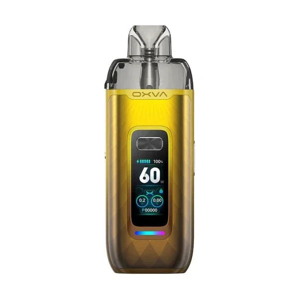 OXVA VPRIME 60W Pod System hardware, compact device with adjustable wattage, sleek design, and ergonomic mouthpiece.