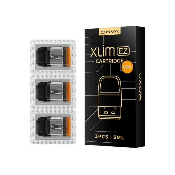 OXVA XLIM EZ Top-Fill Replacement Pods for vape device, showing clear pod design with fill port and branding visible.
