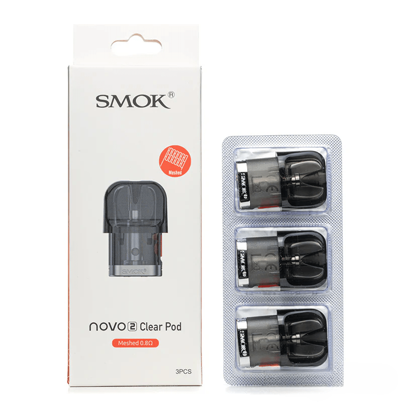 SMOK Novo 2 Replacement Pods — 0.8 ohm Clear Mesh Pods