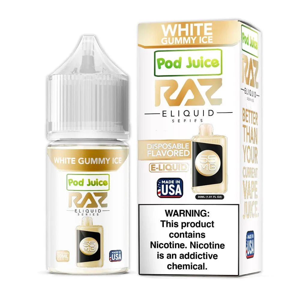 White Gummy ICE SALT - Pod Juice x Raz E-Liquid - 30mL